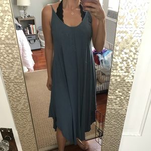 Maxi dress with irregular hemline
